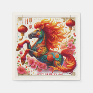 Year of the Fire Horse - Happy Chinese New Year Napkin