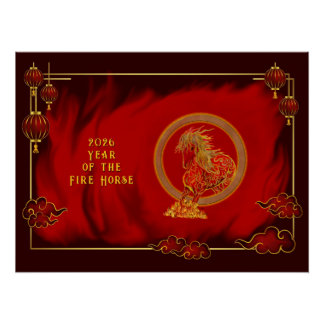 Year of the Fire Horse , Happy Lunar New Year Poster