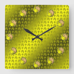 Year of the Fire Monkey Square Wall Clock