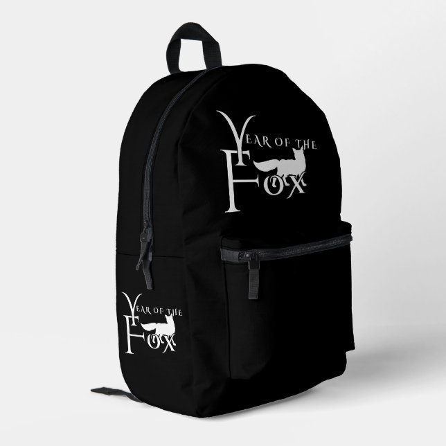 Year of the fox printed backpack (Back Corner Left)