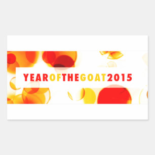 year of the goat 2015 (bokeh) rectangular sticker