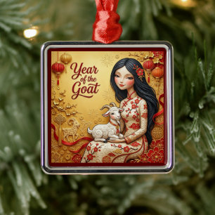 Year Of The Goat 2027 Lucky Floral Ornament
