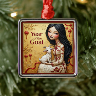 Year Of The Goat 2027 Lucky Floral Ornament