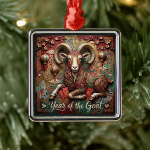 Year Of The Goat 2027 Lucky Lunar New Year Ornamen Metal Ornament