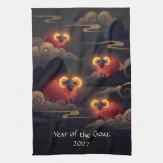 Year of the Goat 2027 Tea Towel
