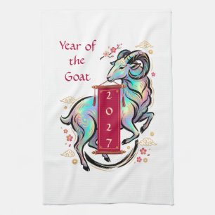 Year of the Goat 2027 Tea Towel