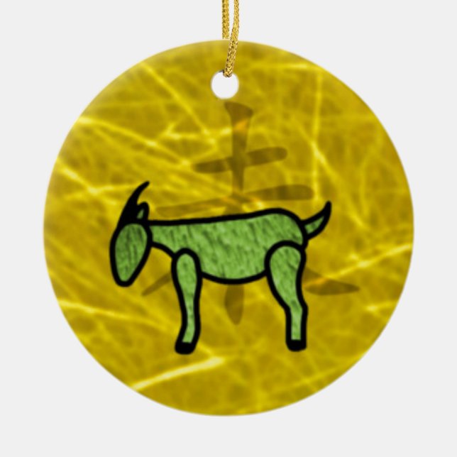 Year of the Goat Ceramic Tree Decoration (Front)