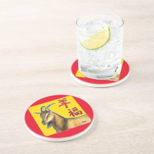 Year of the Goat-Good Luck! Coaster