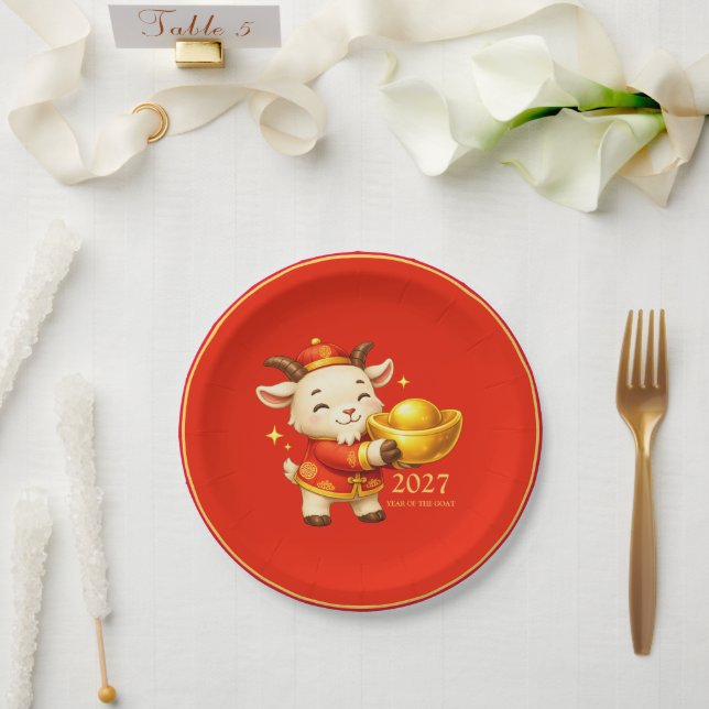 Year of the goat paper plate (Wedding)