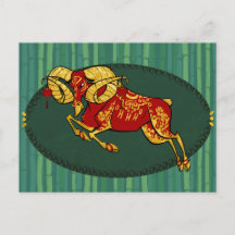 Year of the goat postcard