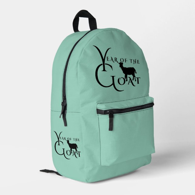 Year of the goat printed backpack (Back Corner Left)