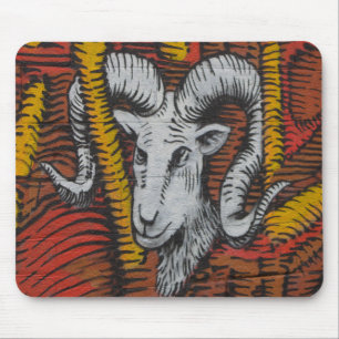 Year Of the Goat Sheep Ram Graffiti Mouse Pad
