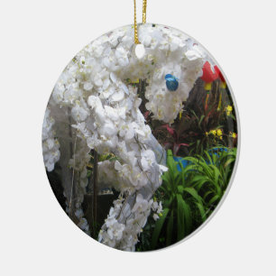 Year of the Horse   春節馬 ... Chinese Flower Topiary Ceramic Ornament