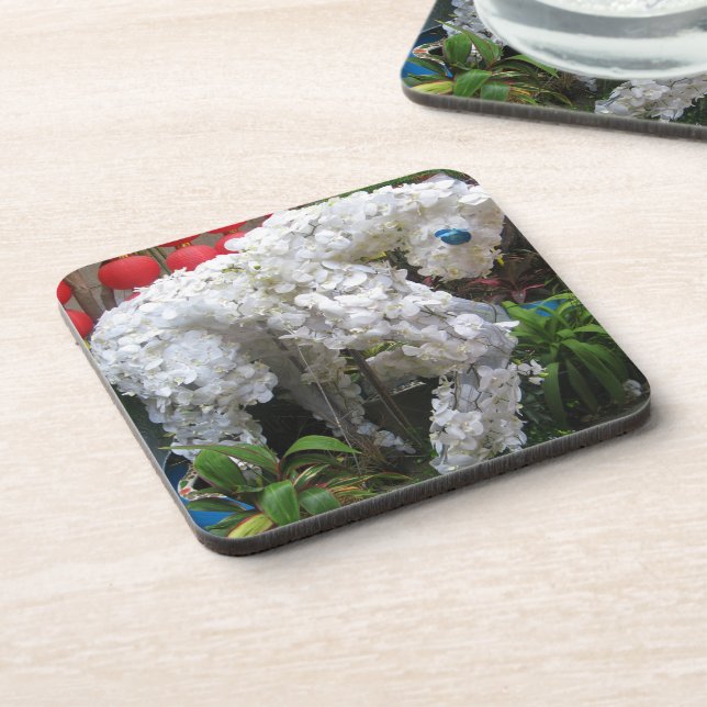 Year of the Horse | 春節馬 ... Chinese Flower Topiary Coaster (Left Side)