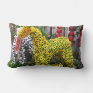 Year of the Horse   春節馬 ... Chinese Flower Topiary Lumbar Cushion