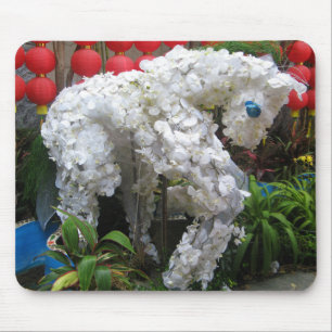 Year of the Horse 春節馬 ... Chinese Flower Topiary Mouse Pad