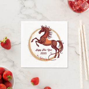 Year of the Horse 2026 Brown colour Napkin