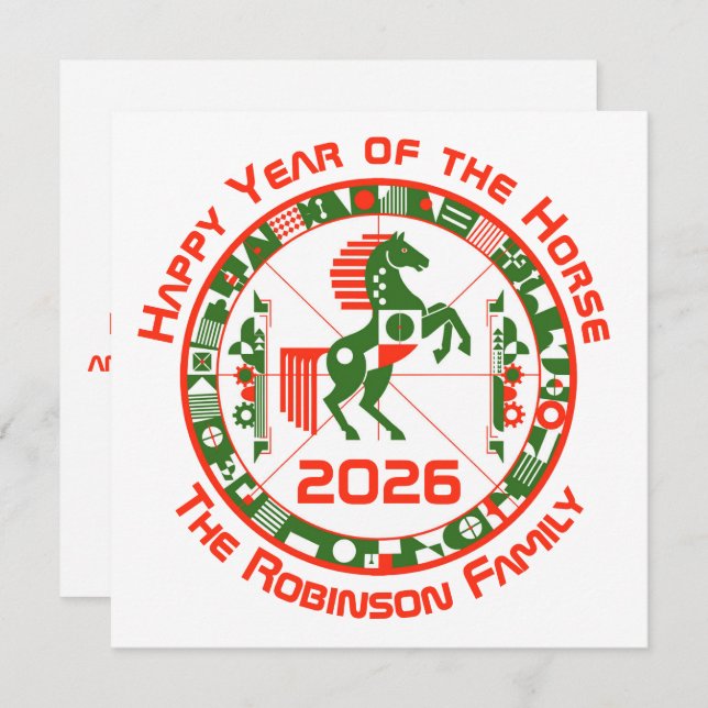 Year of the Horse 2026 Card (Front/Back)
