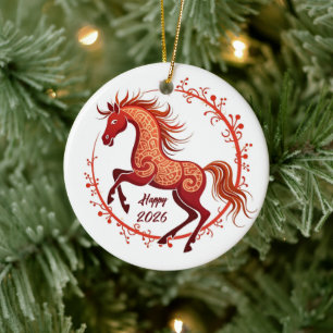Year of the Horse 2026 Ceramic Ornament