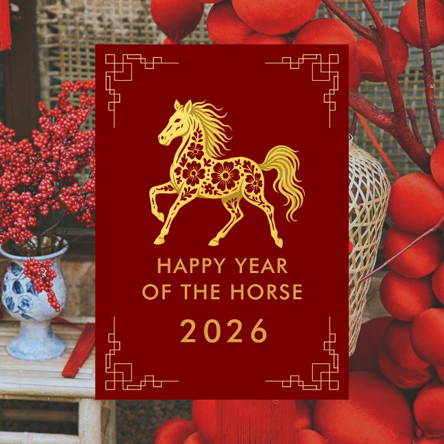 Year of the Horse 2026 - Chinese lunar New Year Holiday Card (Creator Uploaded)