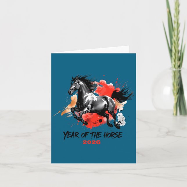 Year Of The Horse 2026 Chinese New Year  Card (Front)