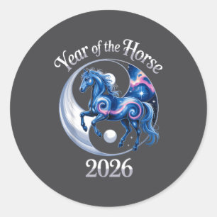 Year Of The Horse 2026 Chinese New Year For Men Wo Classic Round Sticker