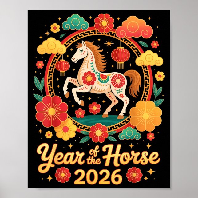Year Of The Horse 2026 Chinese New Year Men Women  Poster (Front)