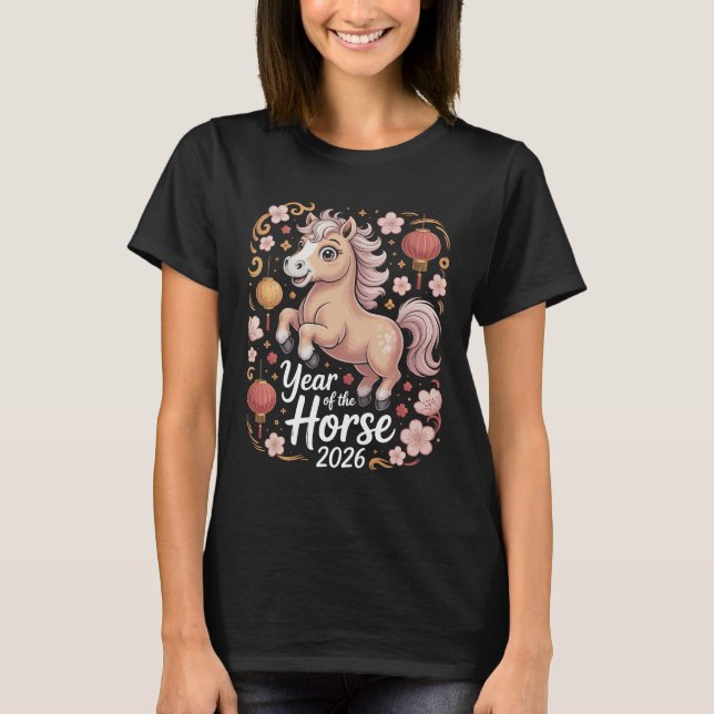 Year of the Horse 2026 Chinese New Year Shirt Cute (Front)