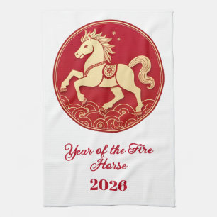 Year of the Horse 2026 Chinese New Year  Tea Towel