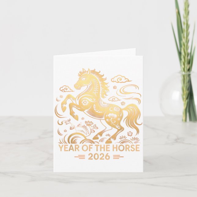 Year Of The Horse 2026 Chinese Zodiac Culture  Card (Front)