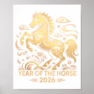 Year Of The Horse 2026 Chinese Zodiac Culture  Poster