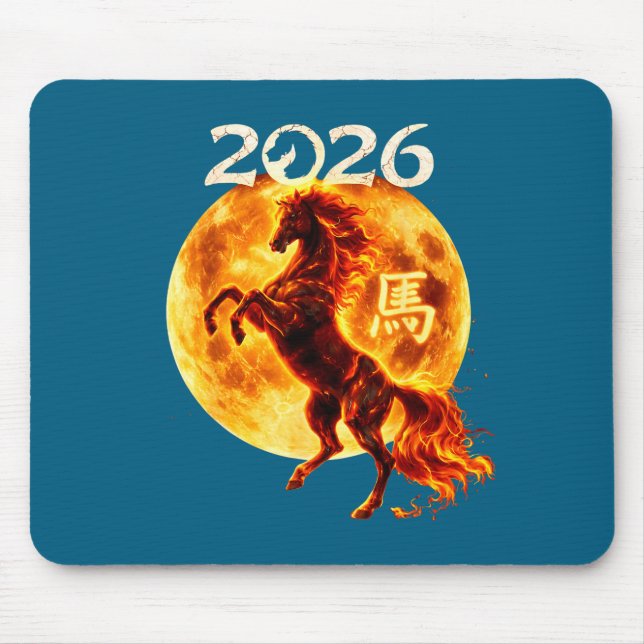Year Of The Horse 2026 Chinese Zodiac Lunar New Ye Mouse Pad (Front)