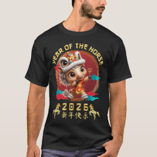 Year Of The Horse 2026 Cute Chinese Lunar New Year T-Shirt