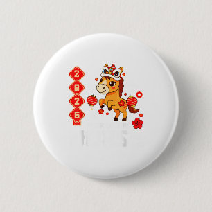 Year Of The Horse 2026 Cute Kawaii Chinese New Yea 6 Cm Round Badge