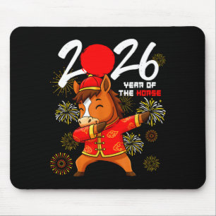 Year Of The Horse 2026 Dabbing Horse Chinese New Y Mouse Pad