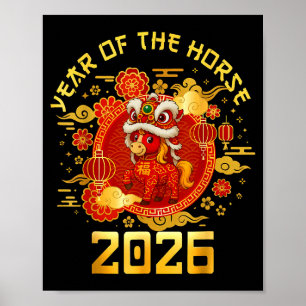 Year Of The Horse 2026 Family Matching Mens Womens Poster
