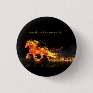 Year of The Horse 2026 (Fire Horse}  3 Cm Round Badge