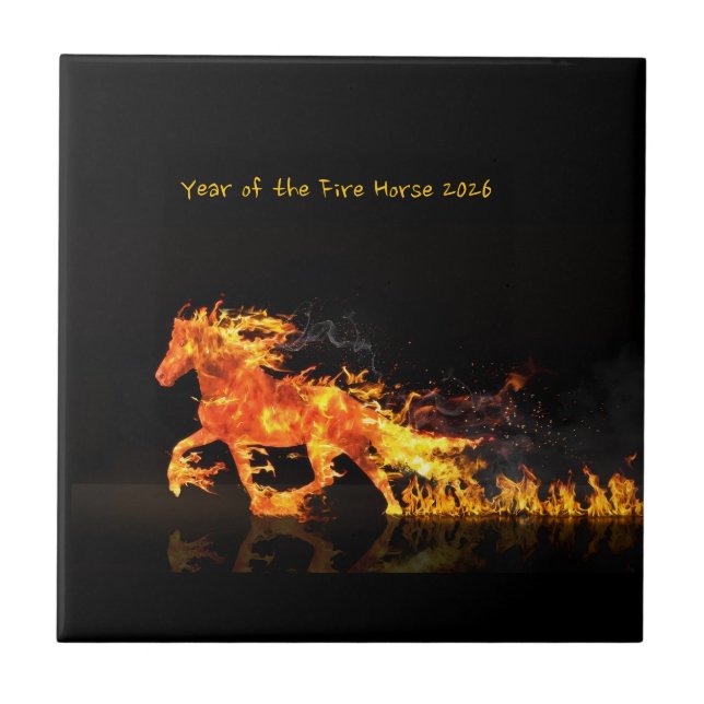 Year of the Horse 2026 ( Fire Horse) Ceramic Tile (Front)