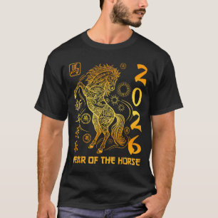 Year Of The Horse 2026 Golden Lunar Chinese New Ye T-Shirt