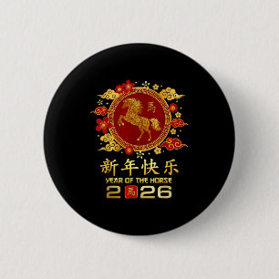 Year Of The Horse 2026 Happy Chinese Lunar New Yea 6 Cm Round Badge