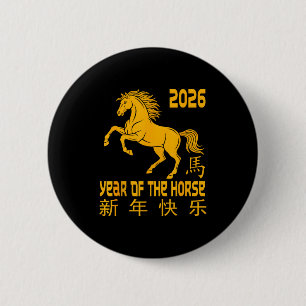 Year Of The Horse 2026 Happy Chinese New 6 Cm Round Badge