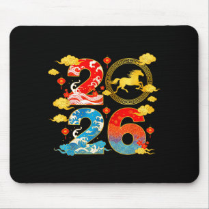 Year Of The Horse 2026 Happy Chinese New Year 2026 Mouse Pad