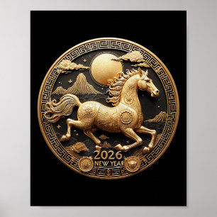 Year Of The Horse 2026 Happy Chinese New Year 2026 Poster