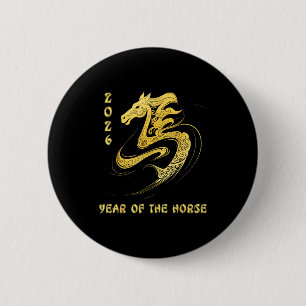 Year Of The Horse 2026 Happy Lunar Chinese New Yea 6 Cm Round Badge