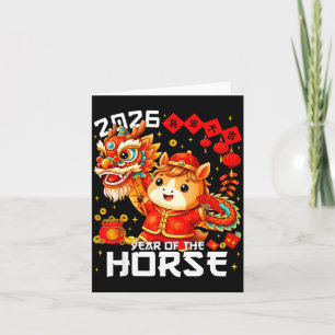 Year Of The Horse 2026 Lion Dance Chinese New Year Card