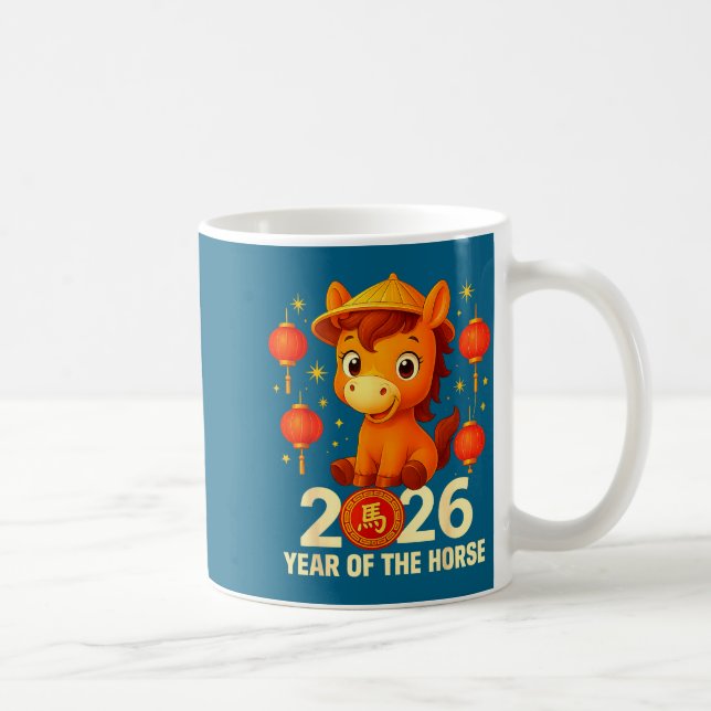 Year Of The Horse 2026 Lunar New Year Chinese New  Coffee Mug (Right)
