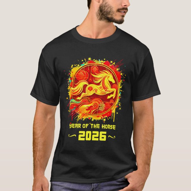 Year Of The Horse 2026 Lunar New Year Chinese New  T-Shirt (Front)