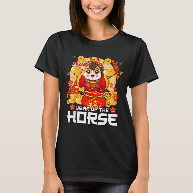 Year Of The Horse 2026 Lunar New Year Chinese Zodi T-Shirt (Front)