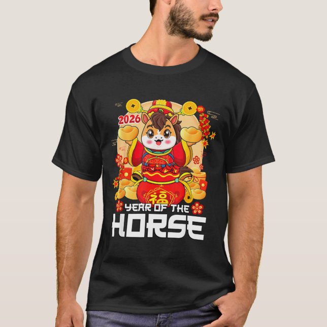 Year Of The Horse 2026 Lunar New Year Chinese Zodi T-Shirt (Front)