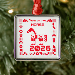 Year of the Horse 2026 Metal Ornament